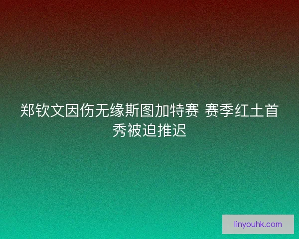 郑钦文因伤无缘斯图加特赛 赛季红土首秀被迫推迟