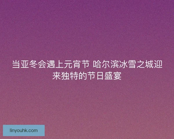 当亚冬会遇上元宵节 哈尔滨冰雪之城迎来独特的节日盛宴